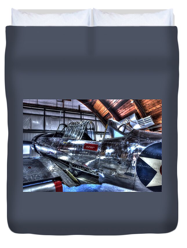 Cockpit Duvet Cover featuring the photograph Vultee BT-13 Valiant #2 by Amanda Stadther