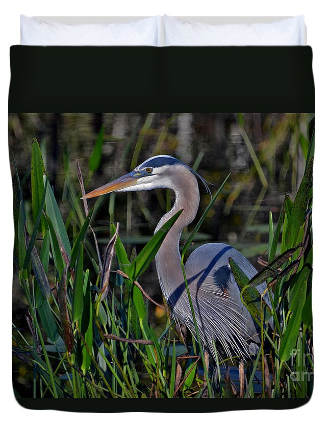 Great Blue Heron Duvet Cover featuring the photograph 20- Great Blue Heron by Joseph Keane