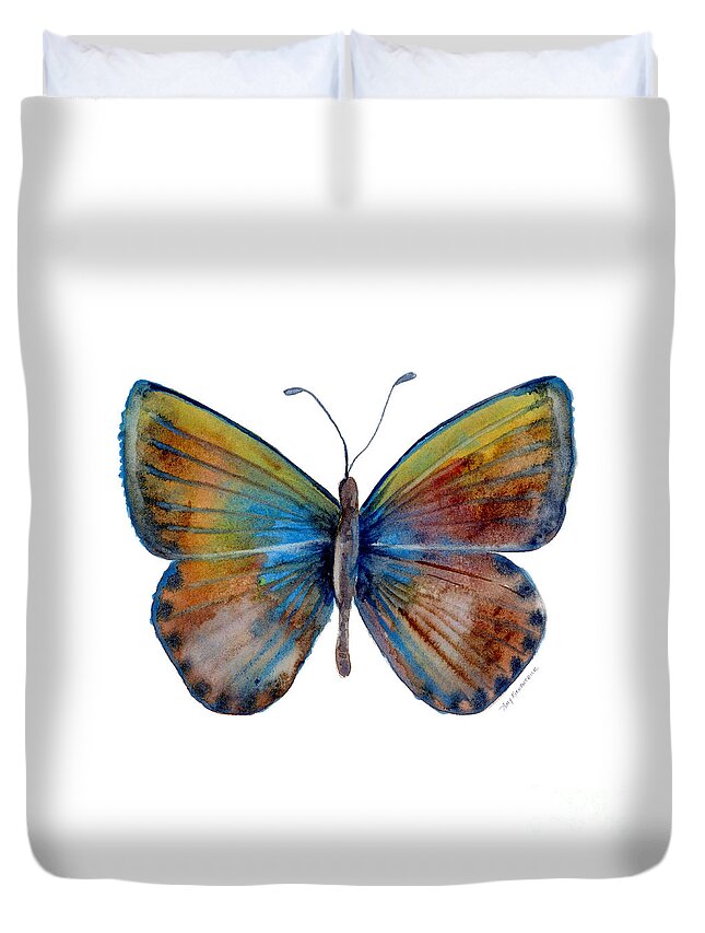 Clue Duvet Cover featuring the painting 22 Clue Butterfly by Amy Kirkpatrick