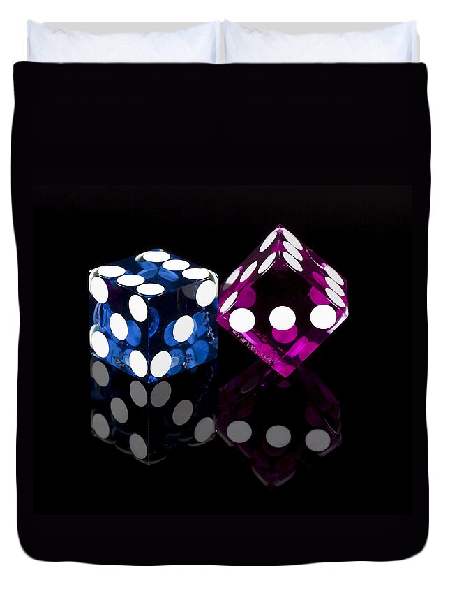 Dice Duvet Cover featuring the photograph Colorful Dice #22 by Raul Rodriguez