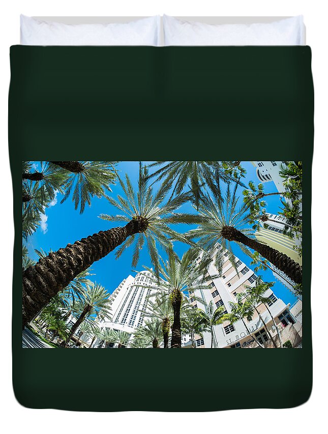 Architecture Duvet Cover featuring the photograph Miami Beach #23 by Raul Rodriguez