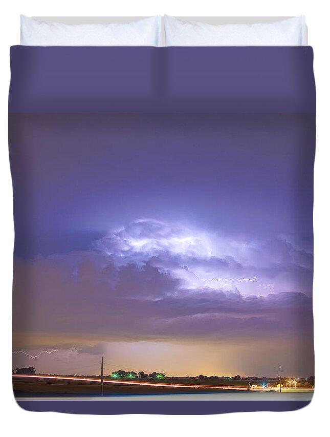 Lightning Duvet Cover featuring the photograph 25 to 34 Intra-Cloud Lightning Thunderstorm by James BO Insogna