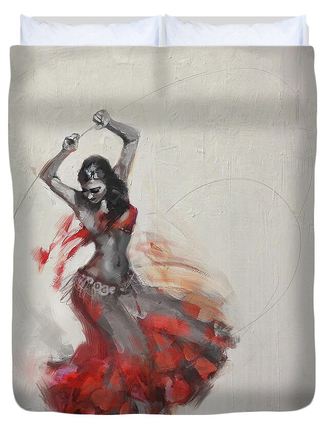 Belly Dance Art Duvet Cover featuring the painting Belly Dancer 3 by Corporate Art Task Force