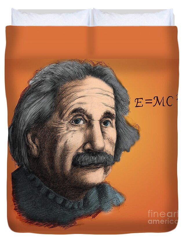 Science Duvet Cover featuring the photograph Albert Einstein, German-american #3 by Spencer Sutton