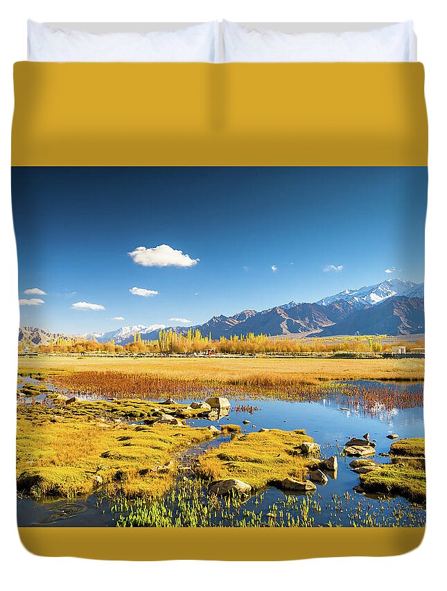 Hinduism Duvet Cover featuring the photograph Beautiful Landscape In Norther Part Of #3 by Primeimages