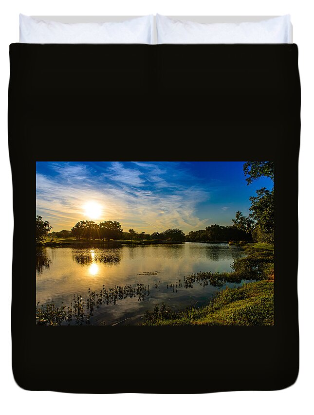 Pond Duvet Cover featuring the photograph Berry Creek pond #3 by John Johnson