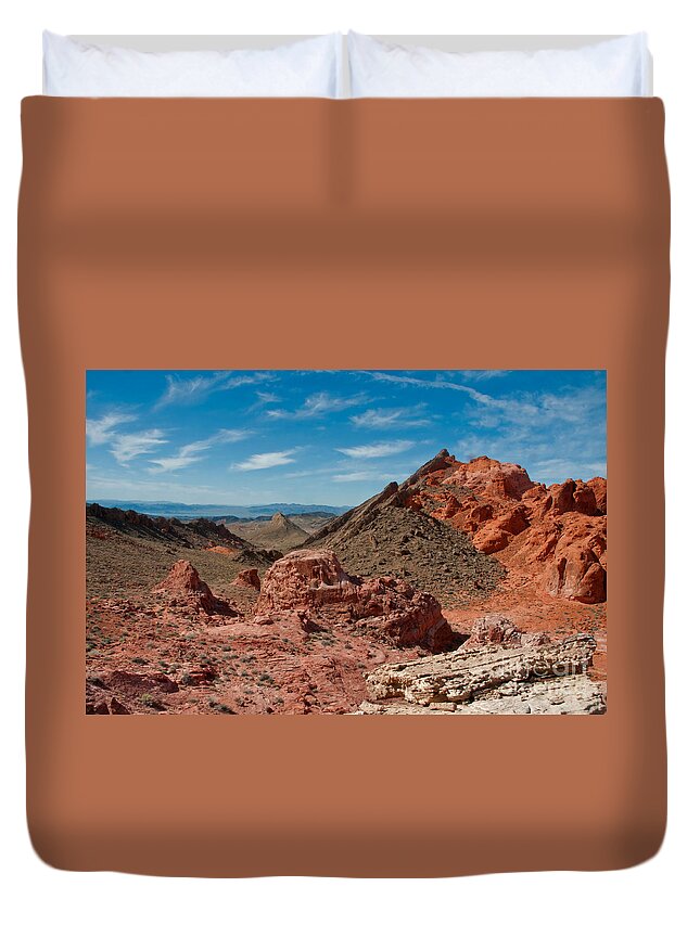 Nature Duvet Cover featuring the photograph Bowl Of Fire, Nevada #3 by Mark Newman