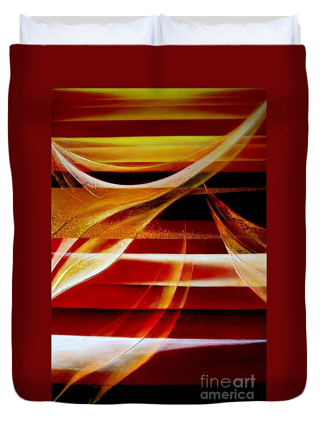 Abstract Duvet Cover featuring the painting Departure #2 by Kumiko Mayer