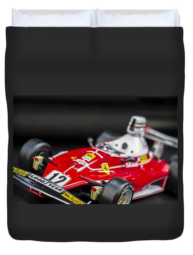 Car Duvet Cover featuring the photograph Ferrari 312T #3 by Paulo Goncalves