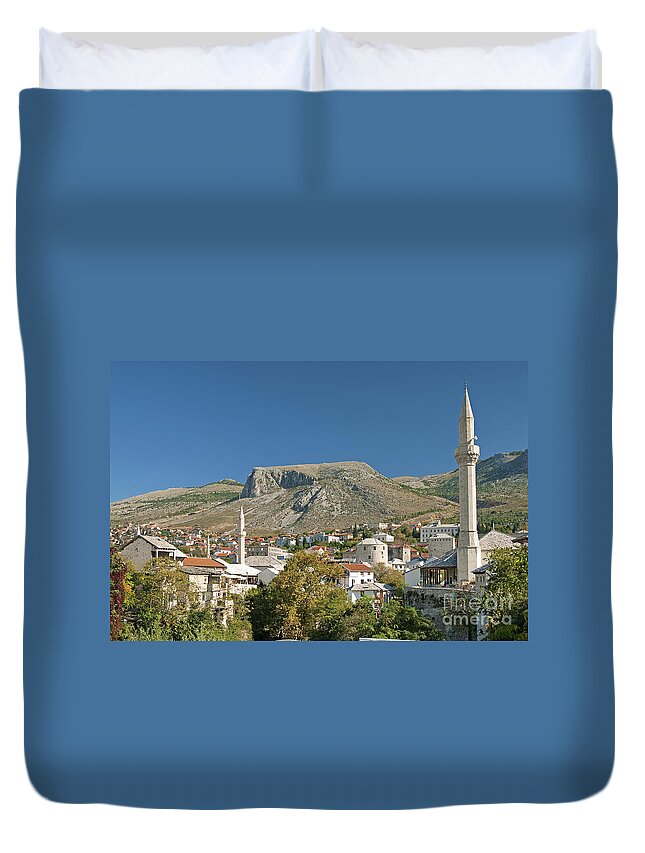 Town Duvet Cover featuring the photograph Mostar In Bosnia Herzegovina #3 by JM Travel Photography