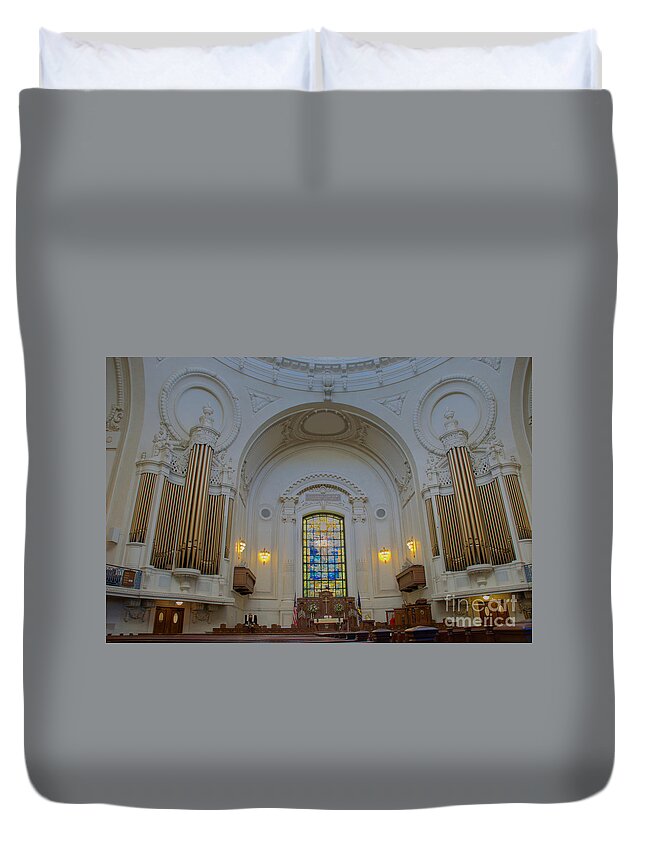 Academy Duvet Cover featuring the photograph Naval Academy Chapel #3 by Mark Dodd