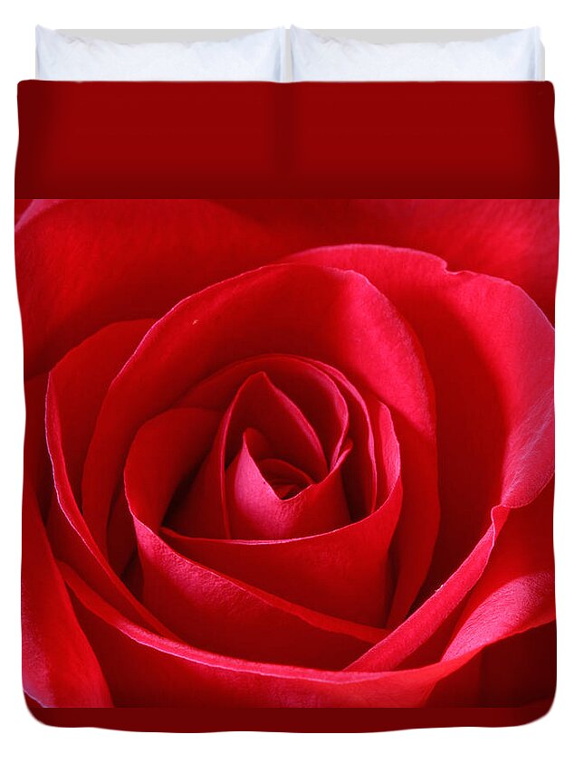 Background Duvet Cover featuring the photograph Red Rose #3 by Peter Lakomy