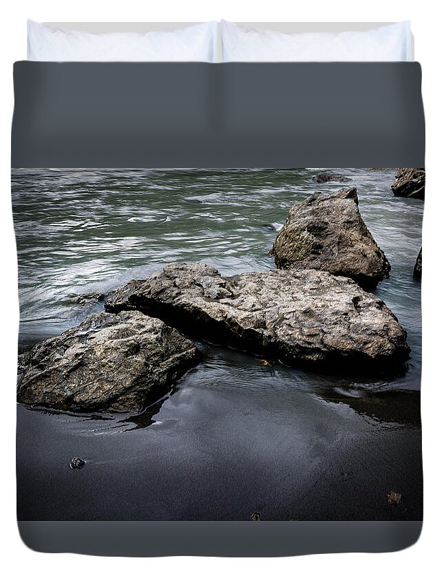 Alaska Duvet Cover featuring the photograph Rocks in the River #3 by Andrew Matwijec