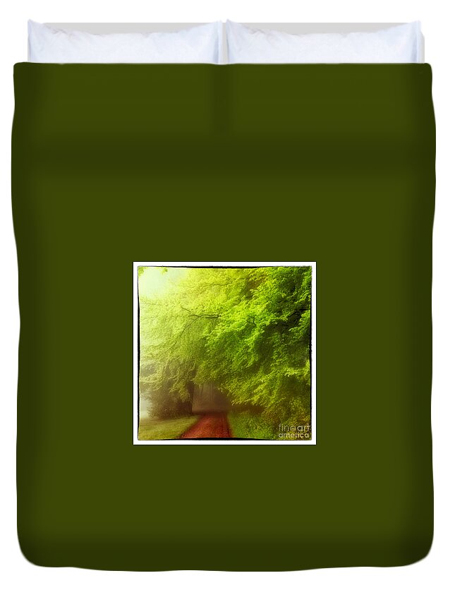 Romantic Duvet Cover featuring the photograph Romantic forest landscape #3 by Gina Koch