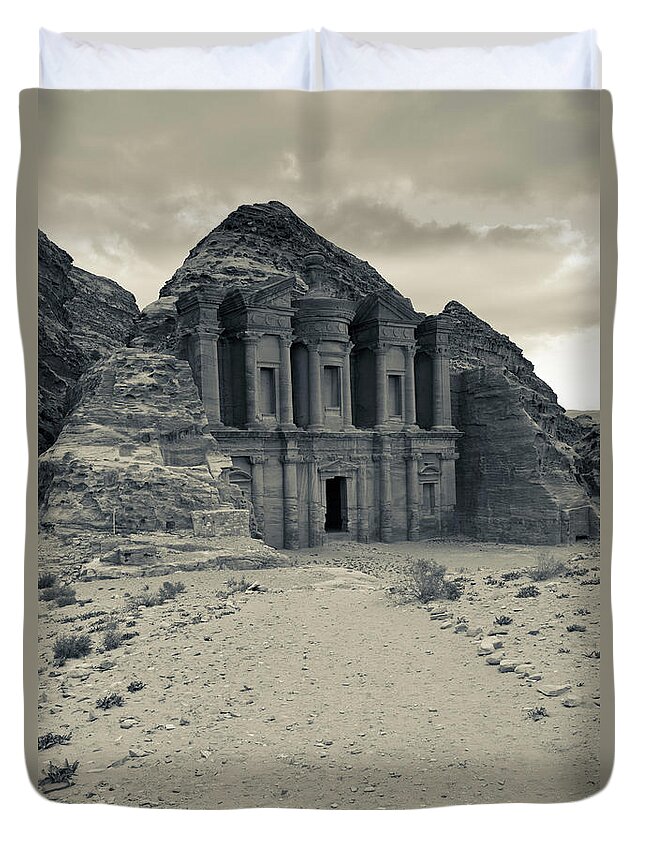 Photography Duvet Cover featuring the photograph Ruins Of Ad Deir Monastery At Ancient #3 by Panoramic Images