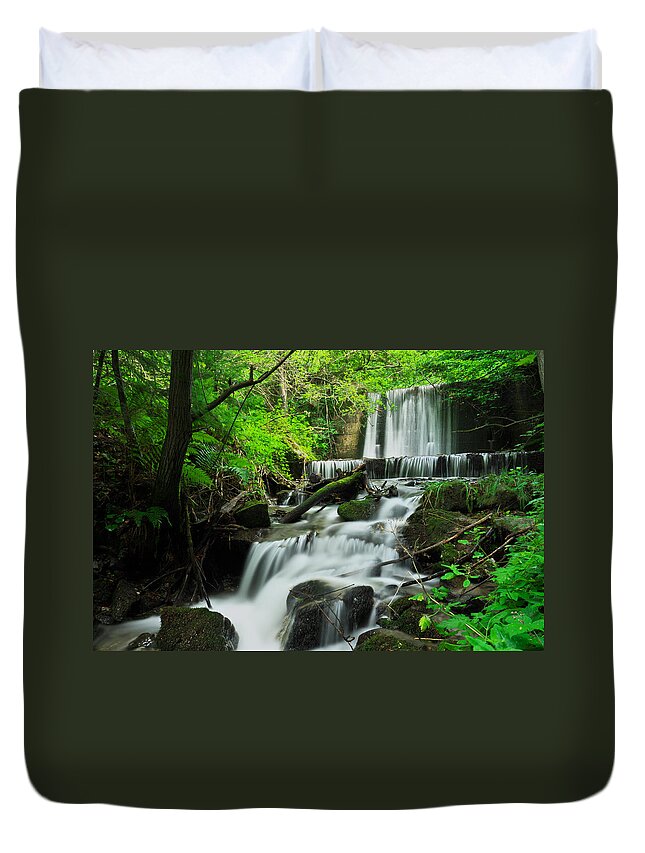 Autumn Duvet Cover featuring the photograph Waterfall #3 by Ivan Slosar