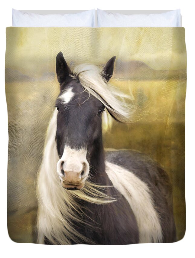  Horse Duvet Cover featuring the photograph Welsh Cob #3 by Ang El