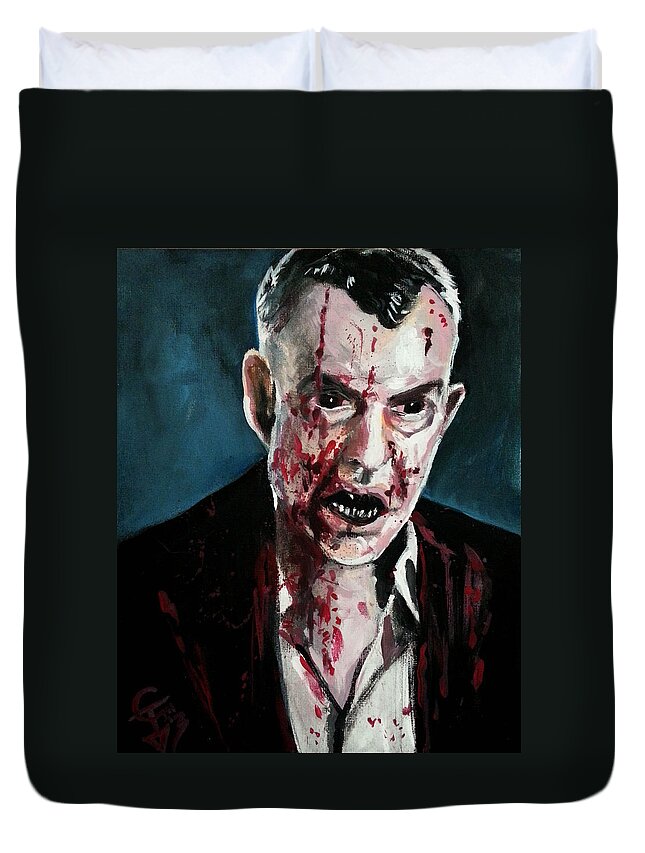 Vampires. Horror Duvet Cover featuring the painting 30 days of Night by Tom Carlton