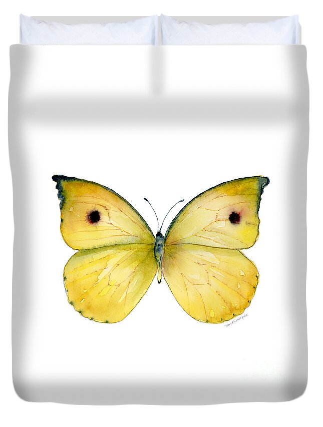 Dercas Duvet Cover featuring the painting 32 Dercas Lycorias Butterfly by Amy Kirkpatrick