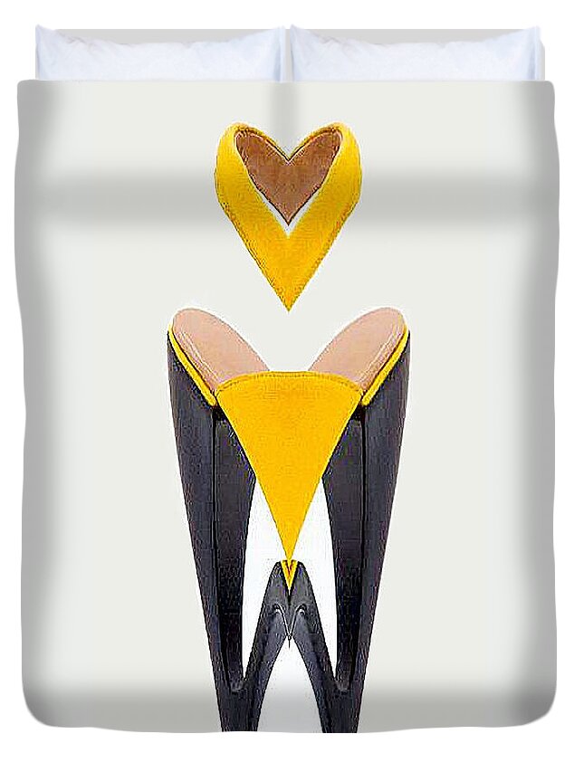 Conceptual Duvet Cover featuring the digital art Shoe Love #35 by Rafael Salazar