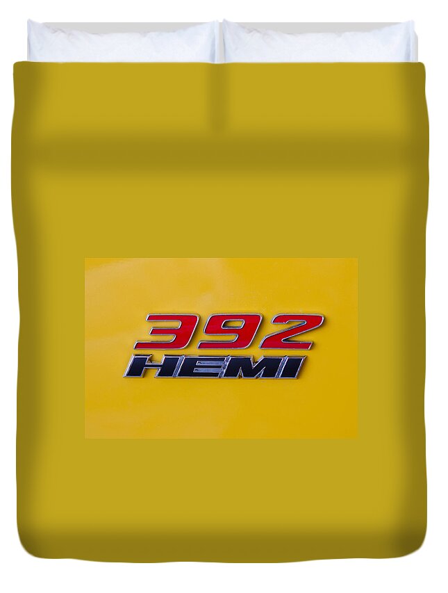 392 Hemi Duvet Cover featuring the photograph 392 Hemi in Yellow by Guy Whiteley