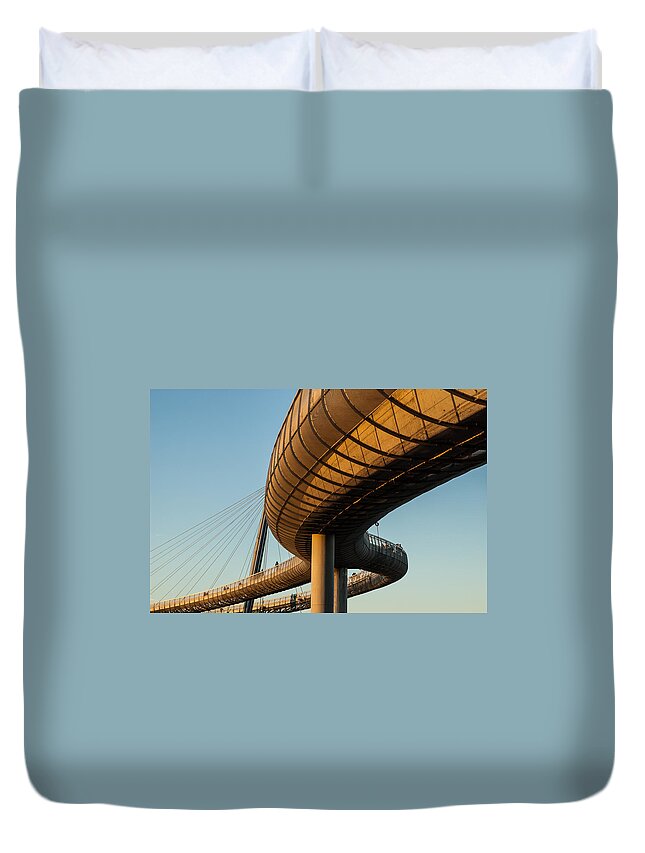Bridge Duvet Cover featuring the photograph Bridges in the Sky #4 by AM FineArtPrints