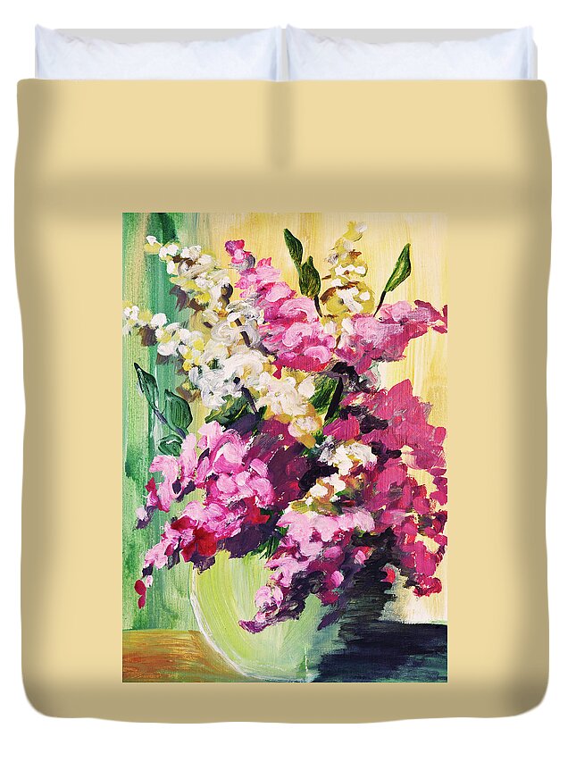 Art Duvet Cover featuring the digital art Composition Of Flowers #4 by Balticboy