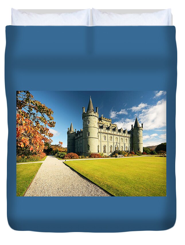 Scottish Castle Duvet Cover featuring the photograph Inveraray Castle #4 by Grant Glendinning