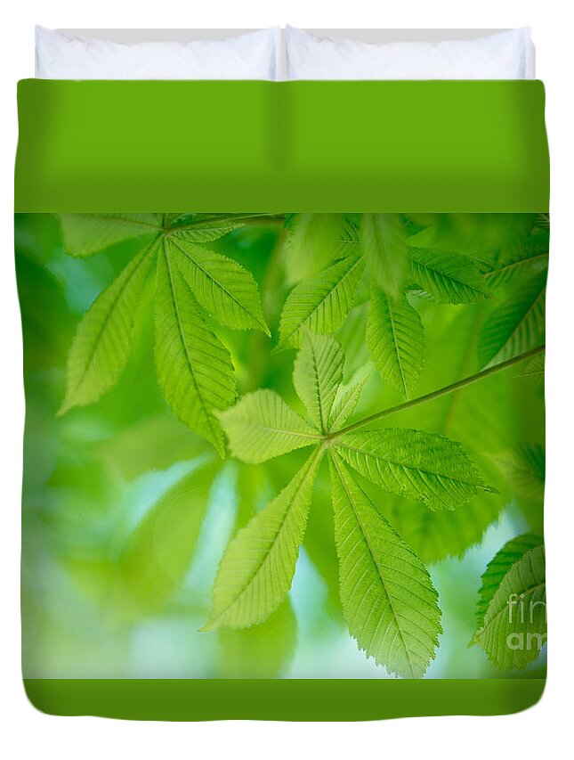 Conker Duvet Cover featuring the photograph Spring Green by Nailia Schwarz