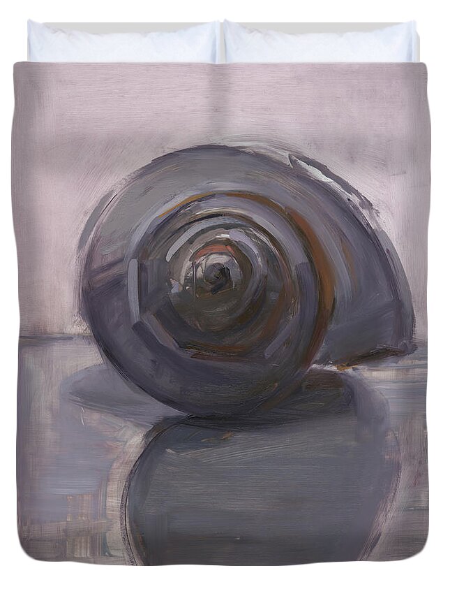 Shell Duvet Cover featuring the painting Untitled #136 by Chris N Rohrbach