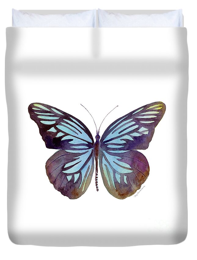 Pareronia Duvet Cover featuring the painting 45 Pareronia Tritaea Butterfly by Amy Kirkpatrick