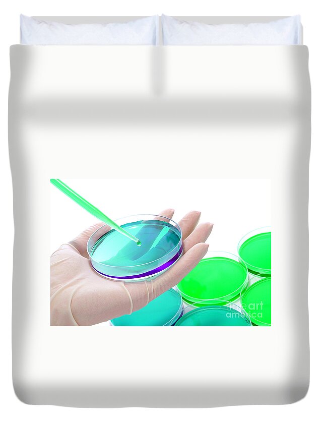 Lab Duvet Cover featuring the photograph Laboratory Experiment in Science Research Lab #49 by Science Research Lab