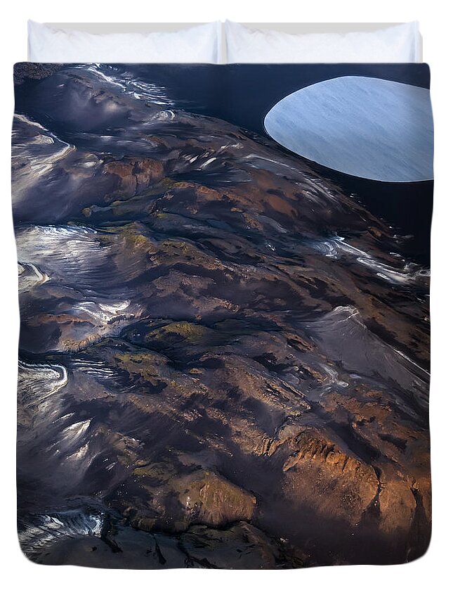 Abstract Photography Duvet Cover featuring the photograph Aerial Photography #8 by Gunnar Orn Arnason