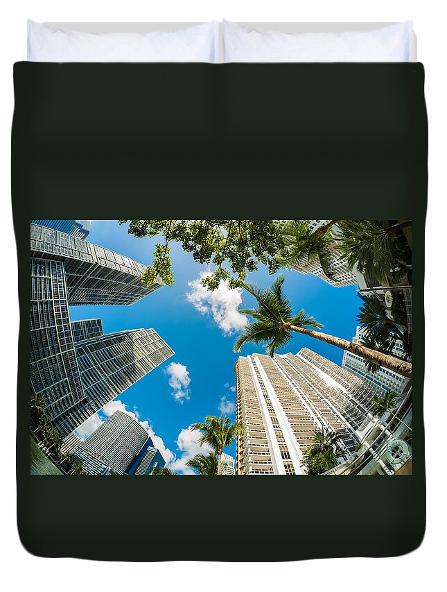Architecture Duvet Cover featuring the photograph Downtown Miami by Raul Rodriguez