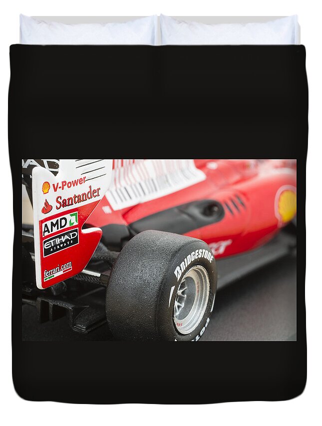 Car Duvet Cover featuring the photograph Ferrari F10 #4 by Paulo Goncalves