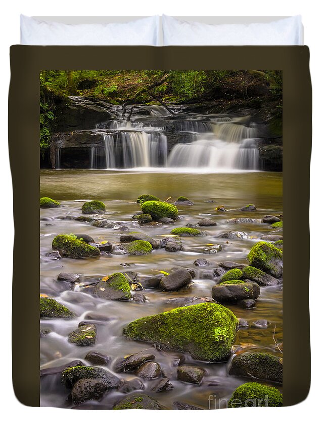 Airedale Duvet Cover featuring the photograph Goit Stock Waterfall by Mariusz Talarek