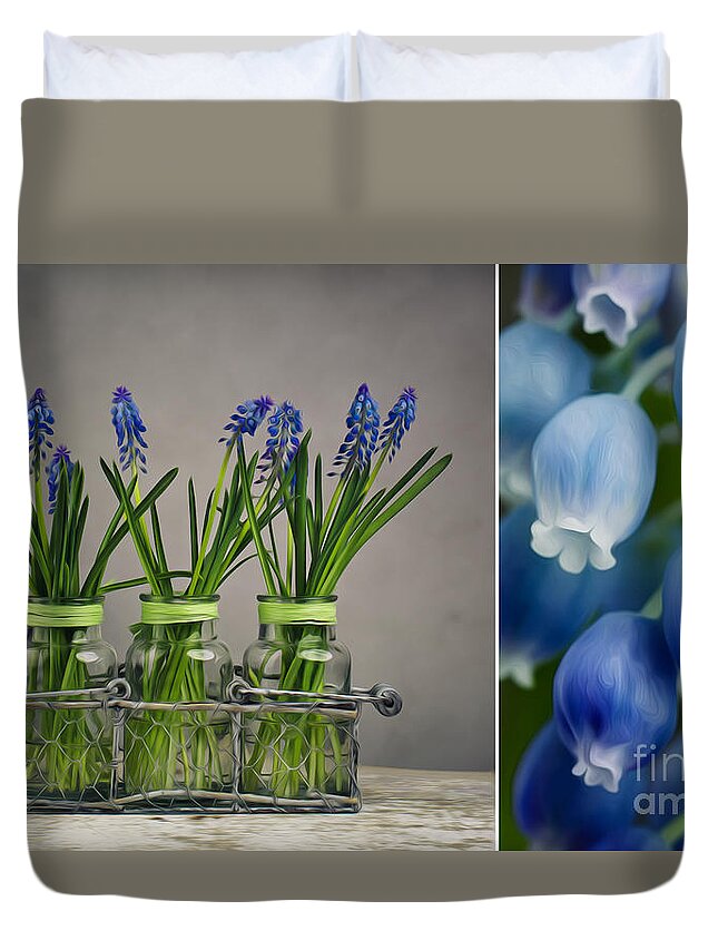 Hyacinth Duvet Cover featuring the photograph Hyacinth Still Life by Nailia Schwarz