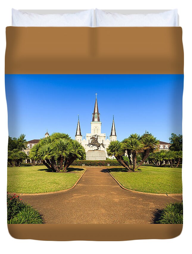 Architecture Duvet Cover featuring the photograph Saint Louis Cathedral #5 by Raul Rodriguez