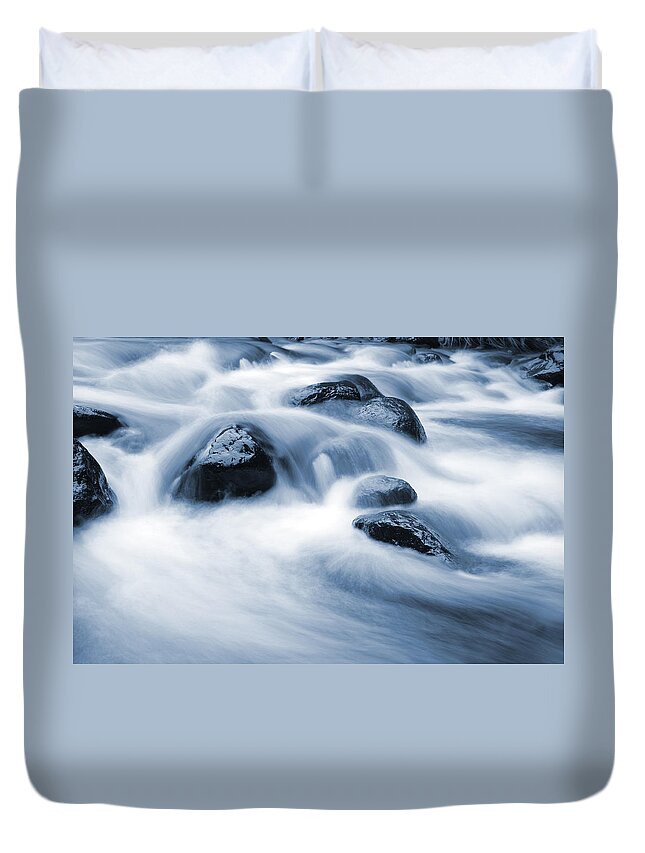 Water Duvet Cover featuring the photograph Stream #5 by Les Cunliffe