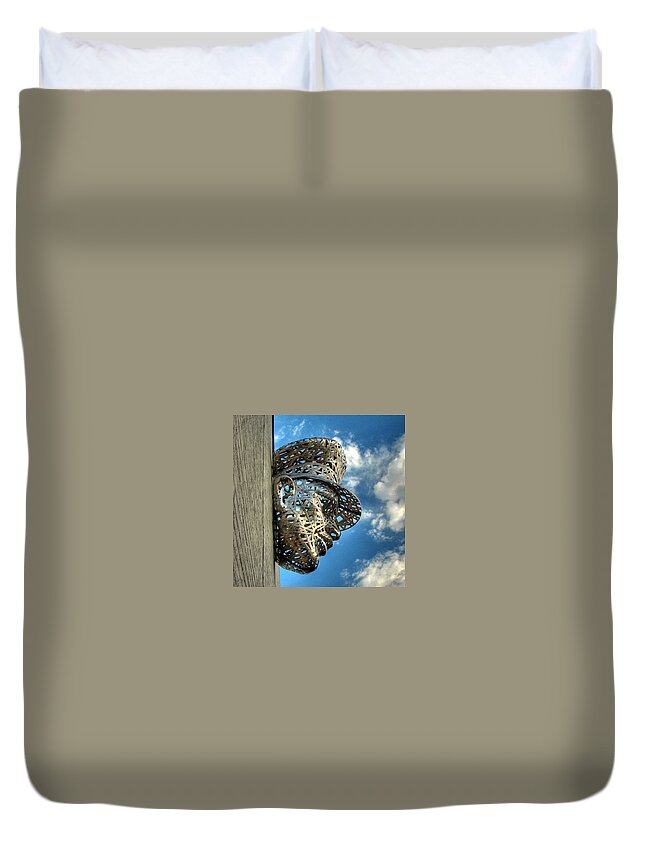 Police Duvet Cover featuring the photograph Thin Blue Line by Farol Tomson