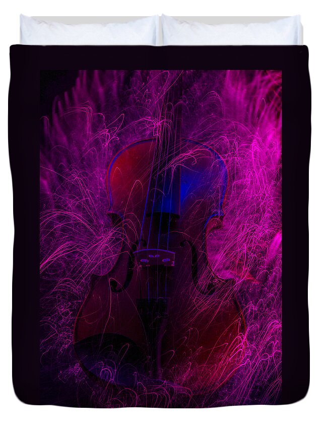 Violin Duvet Cover featuring the photograph Violin #3 by Gerald Kloss