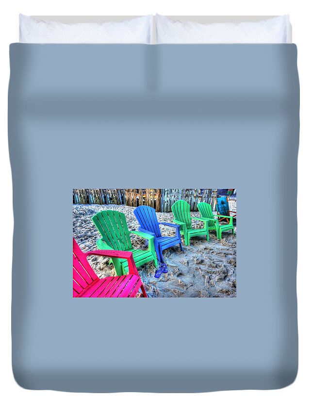 Alabama Duvet Cover featuring the digital art 6 Chairs by Michael Thomas