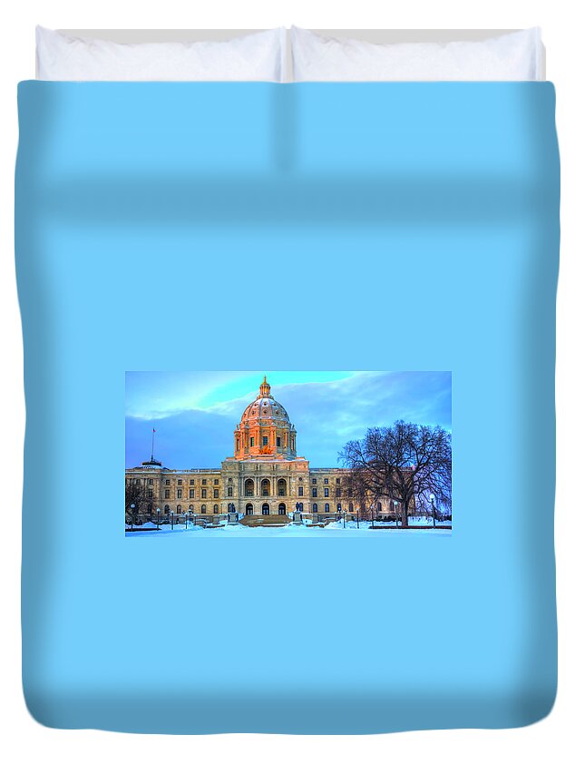 St Paul Skyline Duvet Cover featuring the photograph Minnesota State Capitol St Paul #4 by Amanda Stadther