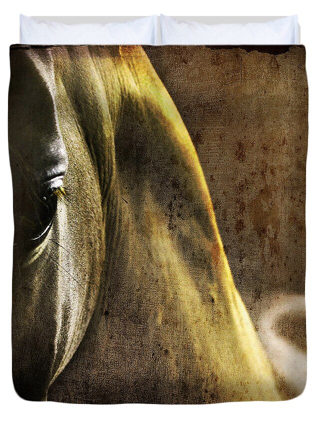 Horse Duvet Cover featuring the photograph The Look #6 by Ang El