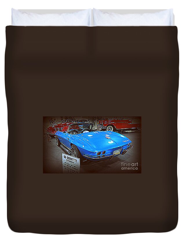 63 Corvette Sting Ray Duvet Cover featuring the photograph 63 Corvette Sting Ray 2 by Kay Novy