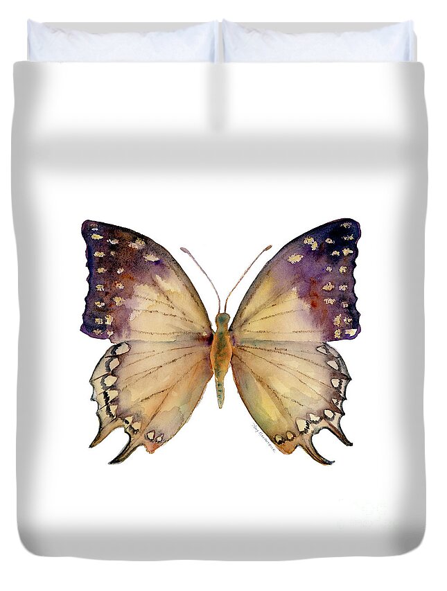 Great Nawab Butterfly Duvet Cover featuring the painting 63 Great Nawab Butterfly by Amy Kirkpatrick