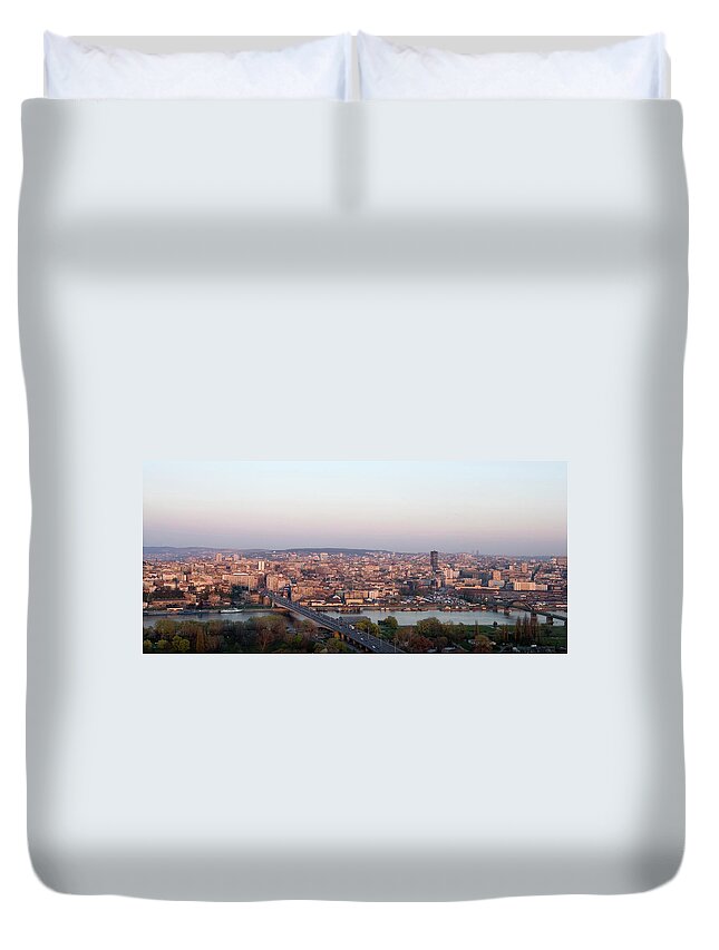 Aerials Duvet Cover featuring the photograph Belgrade, Serbia #7 by Russell Gordon