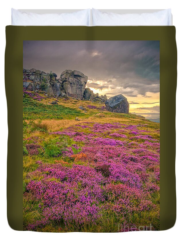 Airedale Duvet Cover featuring the photograph Cow and Calf Rocks by Mariusz Talarek