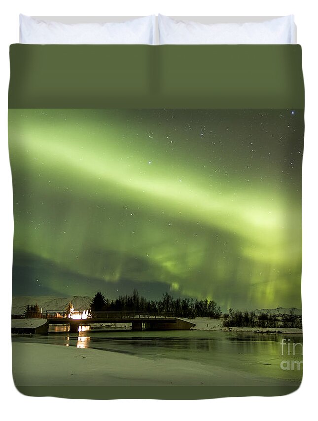 Northern Duvet Cover featuring the photograph Northern Lights Iceland #7 by Gunnar Orn Arnason