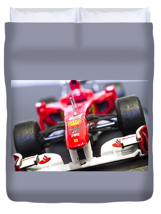 Car Duvet Cover featuring the photograph Ferrari F10 #8 by Paulo Goncalves